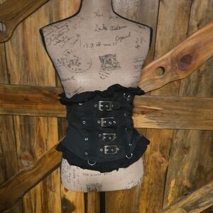 🔴Black Corset Belt with Buckle Details